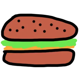 🍔 버거, 음식, 샌드위치, 패스트푸드, 식사 telegram sticker
