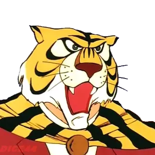 😡 tygrys, kreskówka, zwierzę, ilustracja, kot telegram sticker