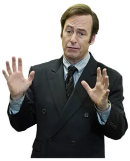 ✋ Saul Goodman Better Call Saul юрист, костюм, бизнесмен, персонаж, телевидение telegram sticker