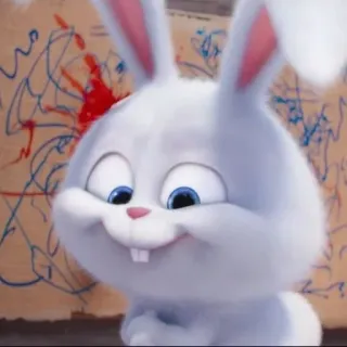 🌟 Snowball The Secret Life of Pets coelho, fofo, desenho animado, animal, animal de estimação whatsapp sticker