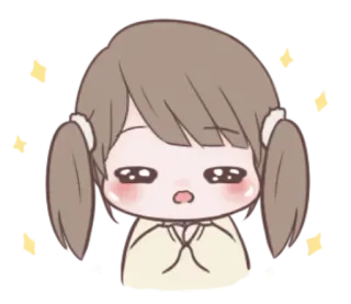 🌙 anime, meisje, schattig, kawaii, uitdrukking, verdrietig, uitgeput, cartoon whatsapp sticker