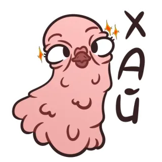 👋 Хай Desenho animado, Engraçado, Personagem, Fofo, Saudação, Rosa telegram sticker