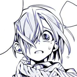 🫐 Anime, Manga, Personaggio, Paura, Ansia, Illustrazione telegram sticker