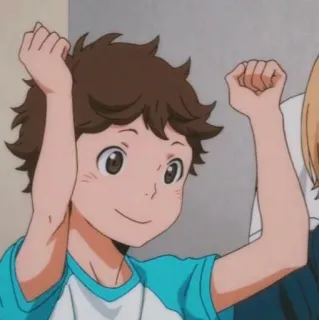 ✊ desenho animado, anime, menino, feliz telegram sticker