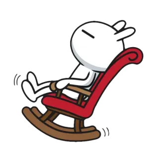 😌 silla, mecedora, relajante, personaje blanco telegram sticker