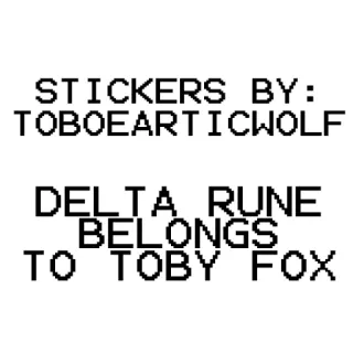 ⚠️ Delta Rune STICKERS BY:
TOBOEARTICHWOLF

DELTA RUNE
BELONGS
TO TOBY FOX toby fox, stickers, delta rune, video game telegram sticker