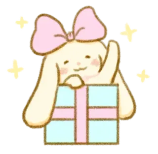 💭 Cartoon, Schattig, Cadeau, Kawaii, Illustratie telegram sticker