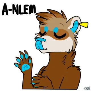 😋 A-NLEM furry, cartoon, animal, anthropomorphic, cute, sticker telegram sticker