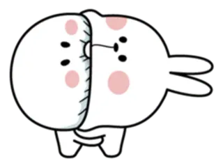 😘 konijn, schattig, dier, cartoon, personage, grappig telegram sticker