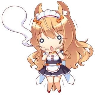😱 Anime, Chibi, Catgirl, Maid, Carino, Kawaii telegram sticker