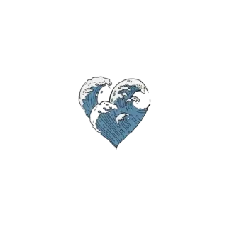 🌊 ola, corazón, océano, mar, azul, agua whatsapp sticker