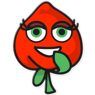 ☺️ Obst, Cartoon, Gesicht, Pflanze, süß telegram sticker