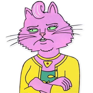 😟 Princess Carolyn BoJack Horseman кот, анимация, сериал, персонаж, Принцесса Кэролин, Конь БоДжек telegram sticker