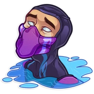 😭 Rain Mortal Kombat Videogame, Vechter, Ninja, Paars, Water telegram sticker
