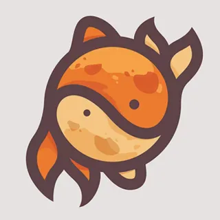 ☯ fox, animal, cute, orange, cartoon, sticker telegram sticker