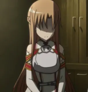 😶 Asuna Yuuki Sword Art Online Anime, Dziewczyna, Postać, Manga, Kawaii, Sztuka cyfrowa telegram sticker