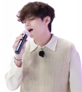 🎤 singer, microphone, performance, artist, male, kpop telegram sticker