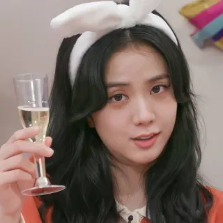 🥂 Jisoo kpop, blackpink, jisoo, idol, singer, bunny, cute, celebration telegram sticker
