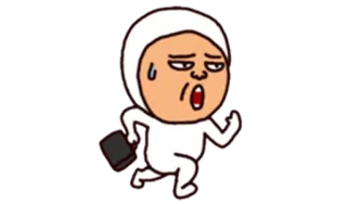 😓 Cartone animato, Correndo, Di fretta, Persona, Sudato, Affari, Valigetta whatsapp sticker