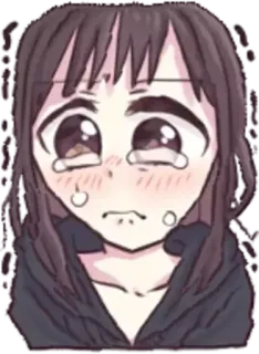 😭 Anime, Weinend, Traurig, Mädchen, Tränen, Emotional telegram sticker