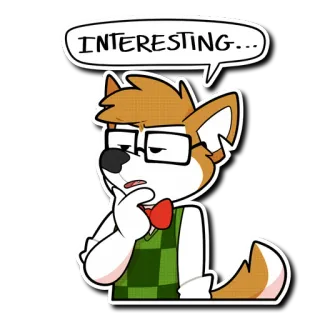 🤔 INTERESTING... Dibujos animados, Interés, Divertido, Zorro, Pensando, Diálogo telegram sticker