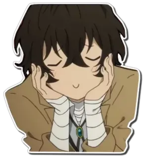 ✨ Dazai Osamu Bungou Stray Dogs anime, Bungou Stray Dogs, Dazai Osamu, personaje, manga, pegatina, sonriendo telegram sticker