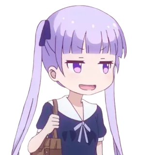 😏 Anime, Desenho animado, Menina, Cabelo roxo, Arrogante, Personagem telegram sticker