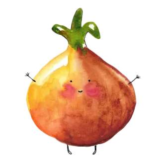 🤗 zwiebel, gemüse, essen, süß, cartoon, illustration, sticker telegram sticker