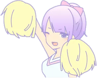 🙌 Pemandu sorak, Anime, Gadis, Pom-pom, Lucu whatsapp sticker