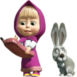 📱 Masha Masha and the Bear kartun, Masha, beruang, kelinci, anak-anak, animasi telegram sticker