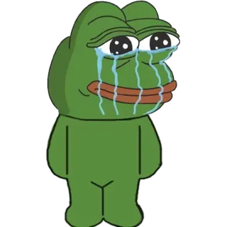 🐸 Pepe the Frog pepe, 青蛙, 表情包, 悲伤, 哭泣 telegram sticker