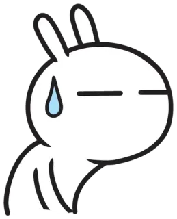 😓 królik, pot, emocje, kreskówka, królik, naklejka telegram sticker