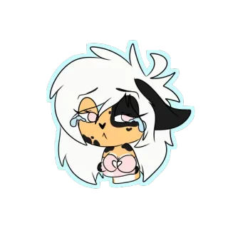 😢 animé, triste, pleurer, sticker, animal, dessin animé, illustration telegram sticker
