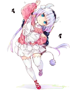 😒 Kanna Kamui Miss Kobayashi's Dragon Maid Anime, Dragão, Fofo, Kawaii, Loli, Personagem, Fanart whatsapp sticker