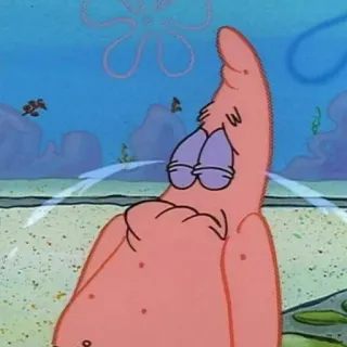 🍔 Patrick Star SpongeBob SquarePants Patrick, Bob Esponja, desenho animado, Nickelodeon, triste, chorando whatsapp sticker