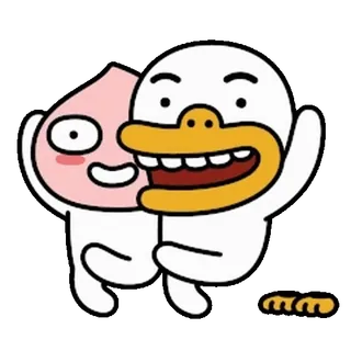 💬 카카오프렌즈, 어피치, 오리, 만화, 귀여운, 웃긴 whatsapp sticker