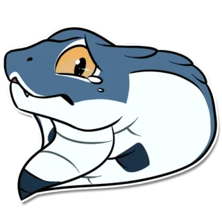😢 serpiente, triste, llorando, reptil, animal whatsapp sticker