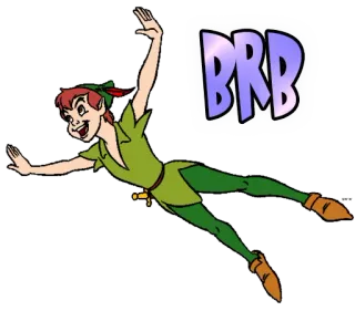 🏃 Peter Pan BRB ปีเตอร์แพน, บิน, เดี๋ยวมา, การ์ตูน, ตัวละคร telegram sticker