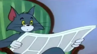 😳 Tom cartoon, cat, newspaper, tom and jerry telegram sticker