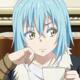 💎 Rimuru Tempest That Time I Got Reincarnated as a Slime Anime, Vita da Slime, Rimuru, Isekai, Capelli blu, Carino telegram sticker