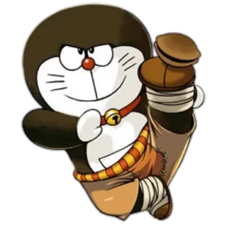 🐼 Doraemon doraemon, anime, cartoon, roboter, kampfkunst, kampfpose whatsapp sticker