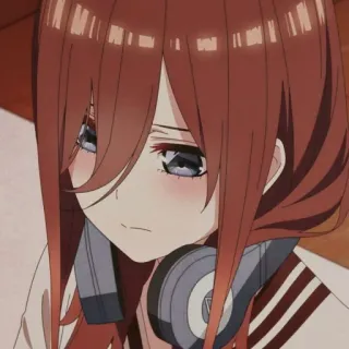 🔪 Miku Nakano The Quintessential Quintuplets Аниме, Девушка, Наушники, Милая, Мику, Накано telegram sticker