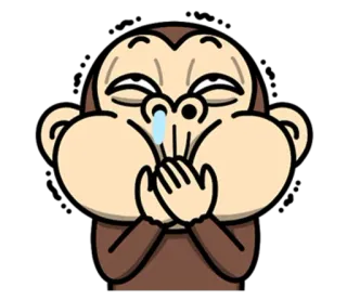 🙊 원숭이, 만화, 동물, 표정, 이모티콘 telegram sticker