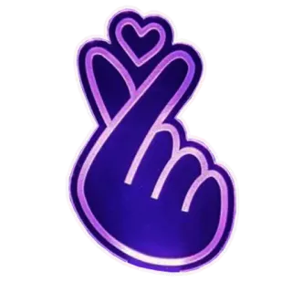🫰 cuore con le dita, amore, K-pop, gesto del cuore, viola telegram sticker
