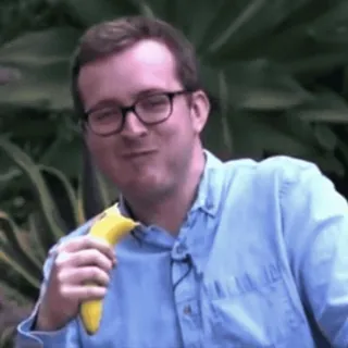 🤣 mężczyzna, banan, osoba, okulary, owoc, przekąska telegram sticker
