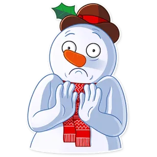 🙅 muñeco de nieve, invierno, navidad, fiesta, dibujos animados, personaje whatsapp sticker