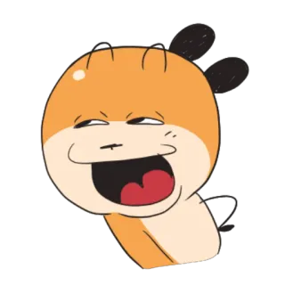 😏 Hoạt hình, Hài hước, Biểu cảm, Khuôn mặt, Màu cam, Nhân vật, Dễ thương, Hoạt họa telegram sticker
