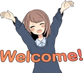 👋 Welcome! welcome, anime, cartoon, greeting, friendly telegram sticker