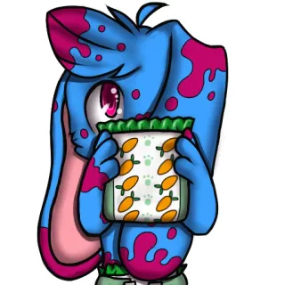 😯 lapin, lapinou, dessin animé, animal, mignon, carotte, poilu telegram sticker