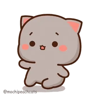 😶 gato, lindo, kawaii, pegatina, animal, dibujo animado telegram sticker